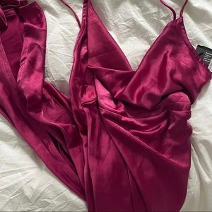 Princess Polly Walk the Line Maxi Dress in Magenta